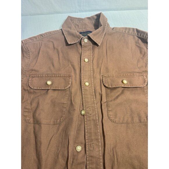 Pendleton Men’s Brown Button Front Shirt Medium Cotton Workwear Casual - Picture 3 of 10